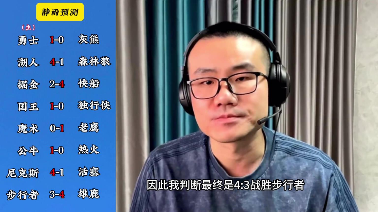 你同意嗎？靜雨對(duì)東西部季后賽球隊(duì)的預(yù)測(cè)：勇贏(yíng)熊 湖船尼鹿晉級(jí)